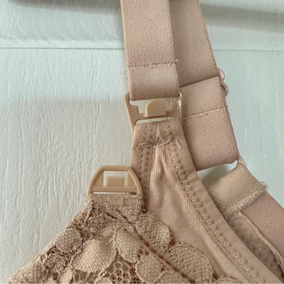 Lace Nursing Bra | Nude Floral Clip-Down Maternity Bra Size 36F - Picture 4 of 7